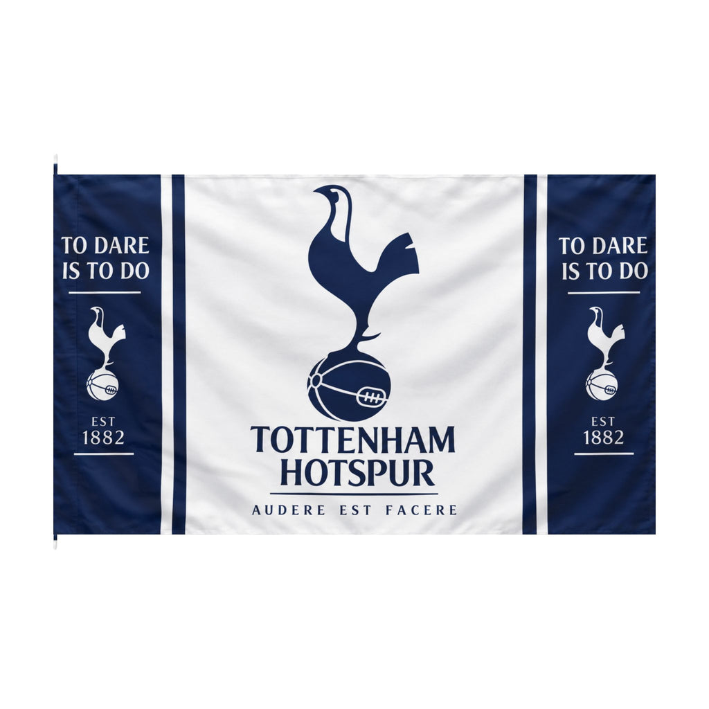 Tottenham Hotspur Double-Sided Fan Flag — 'To Dare Is To Do' Stadium Banner