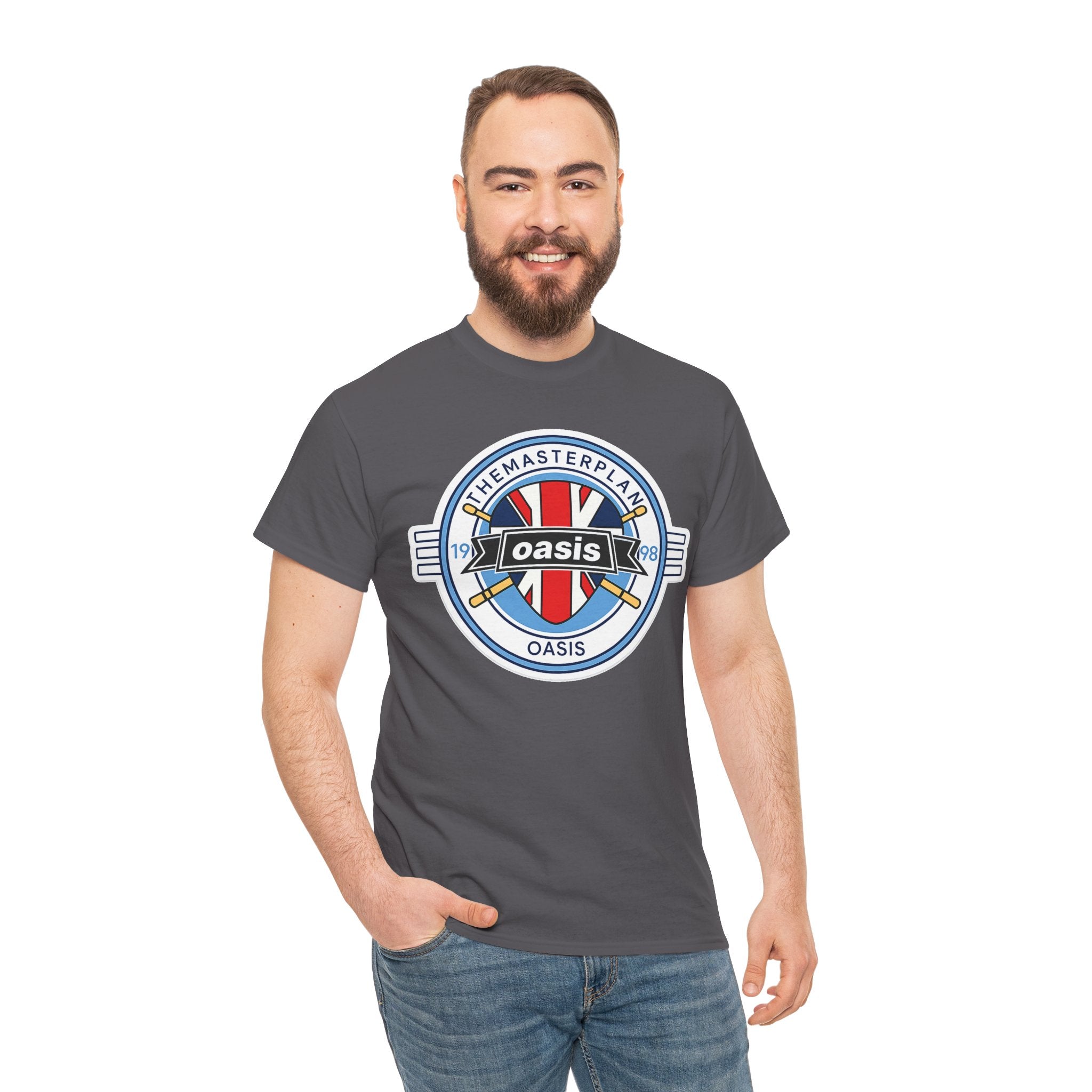 Oasis Union Jack Band Tee – Retro Rock Logo T-Shirt