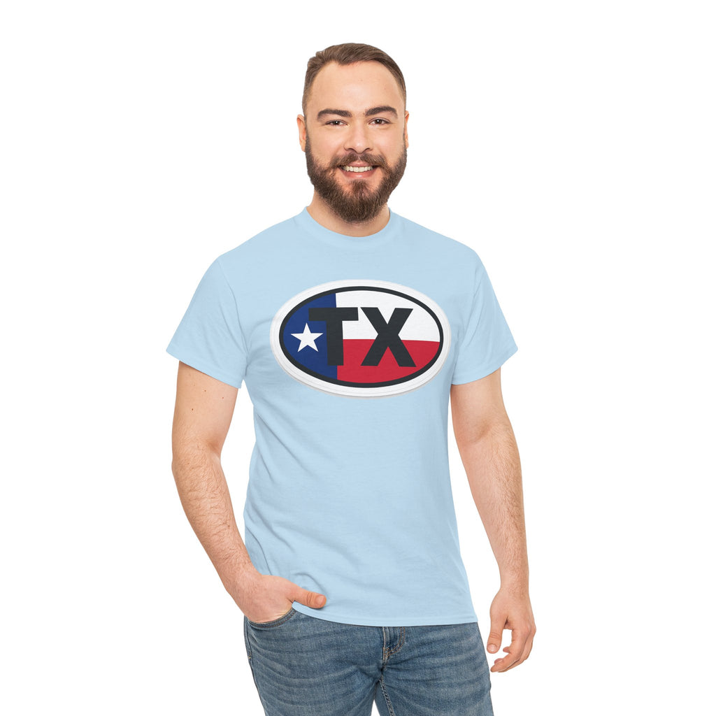 Texas Flag TX Oval T-Shirt — Patriotic Lone Star Tee