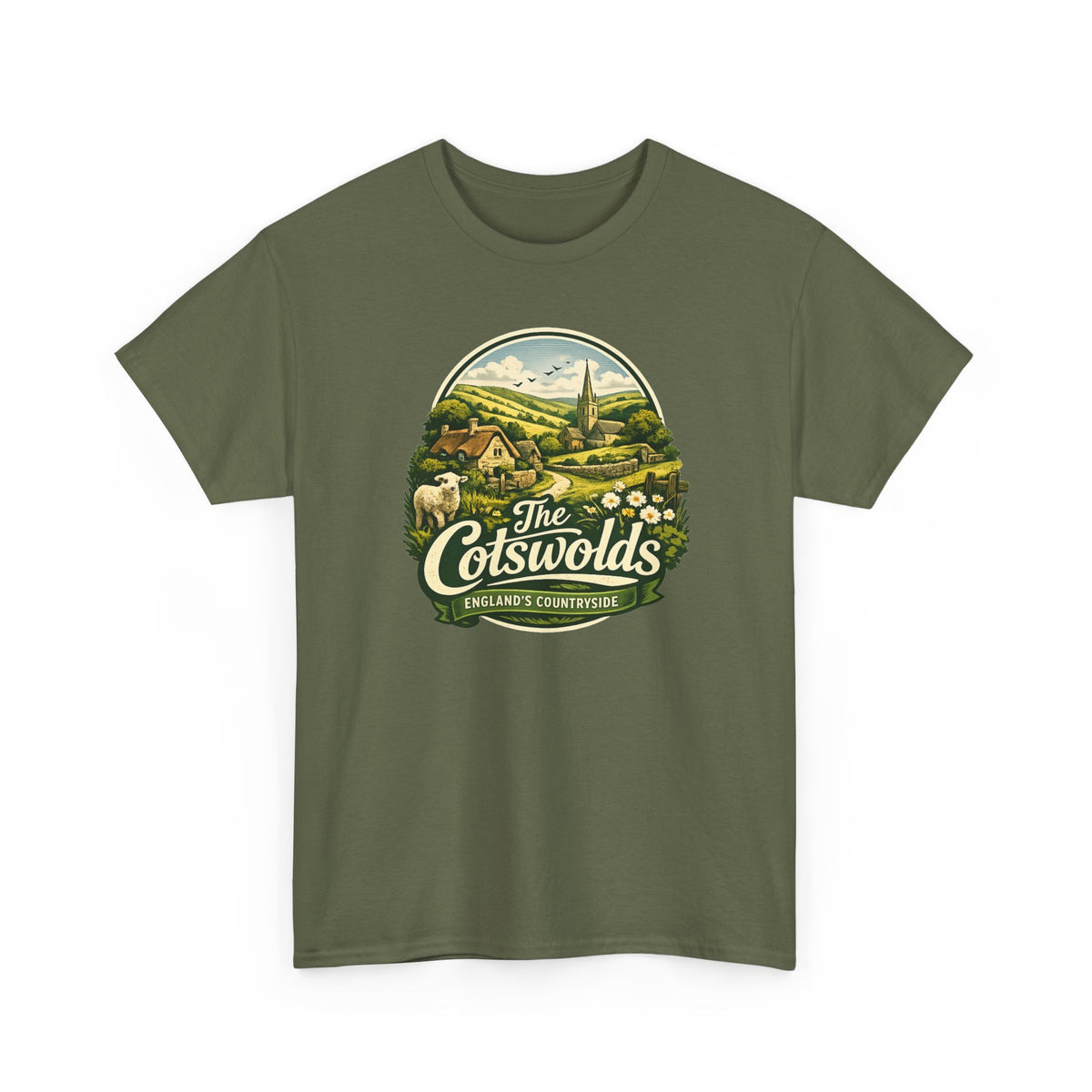 Cotswolds Vintage Landscape T‑Shirt — The Cotswolds Countryside Tee