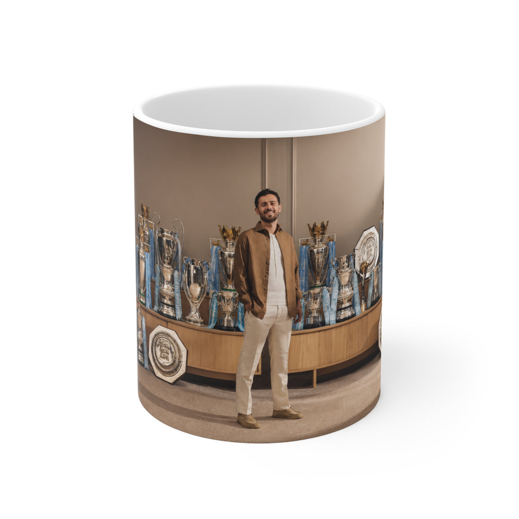 Bernardo Silva Manchester City Trophy Room Coffee Mug — Personalized Photo Ceramic Mug (11oz & 15oz)