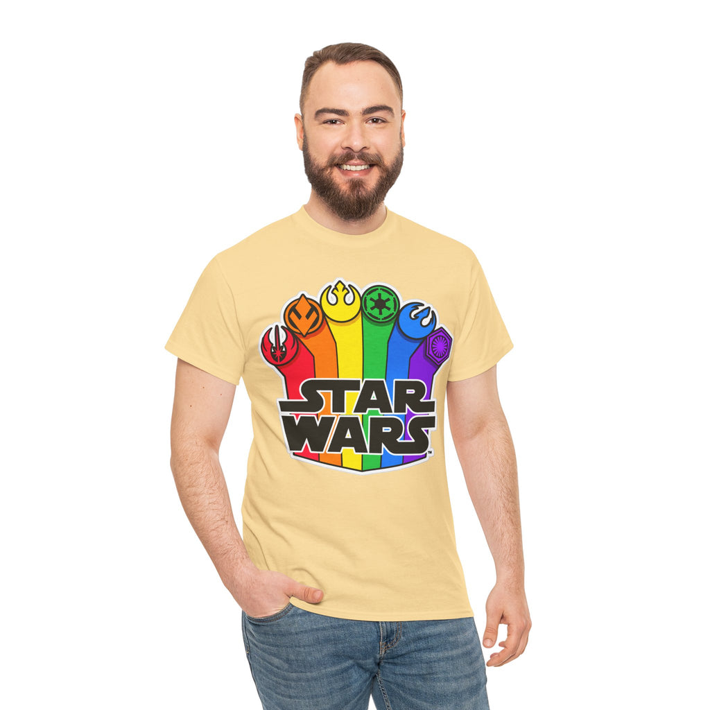 Star Wars Rainbow Emblem Tee — LGBTQ+ Pride Fan Cotton Shirt