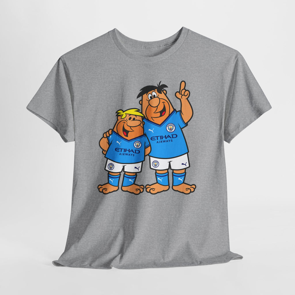 Manchester City The Flintstones Etihad Airways Cartoon Cotton T-Shirt