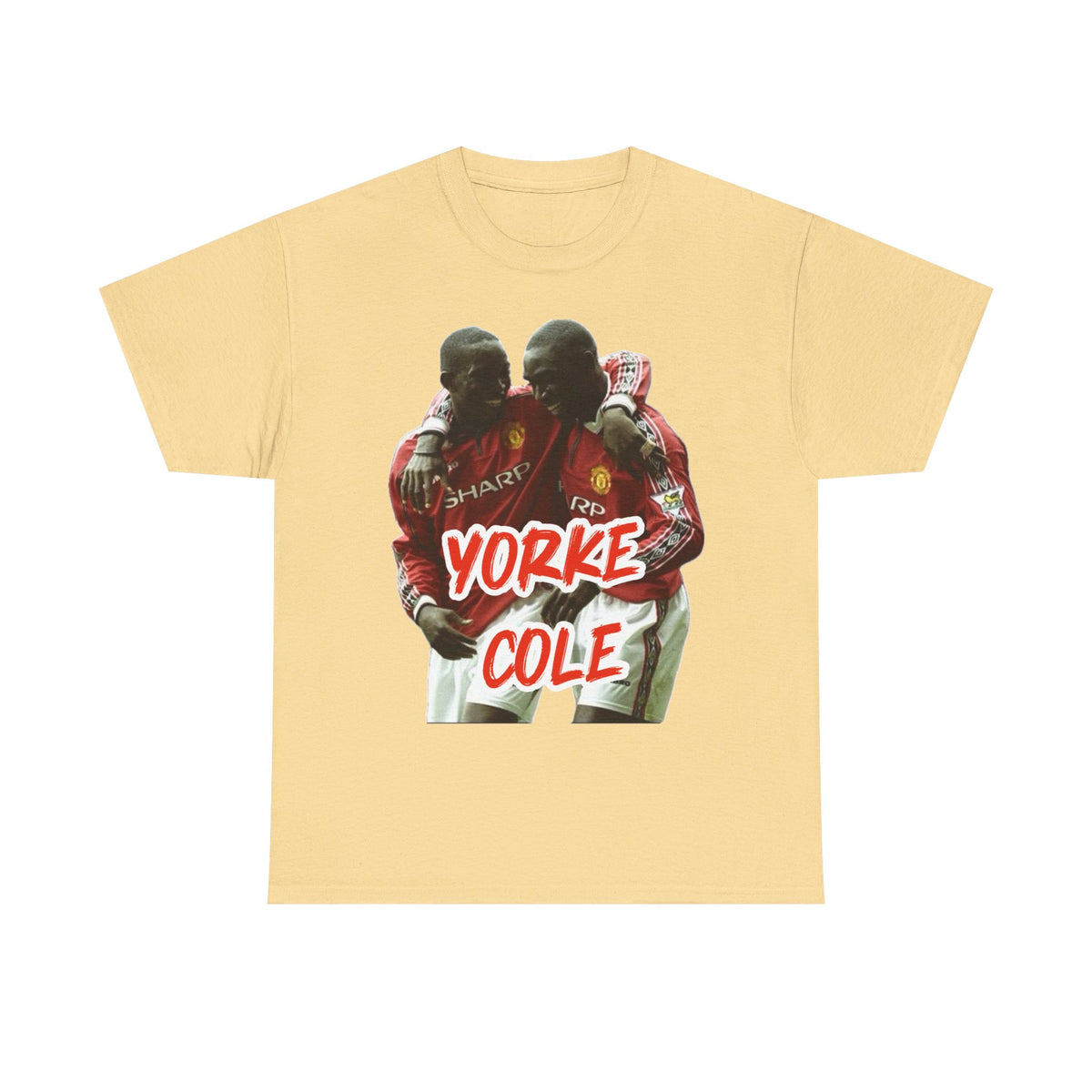 Yorke & Cole Manchester United Soccer Legends Graphic Tee — 'Yorke Cole' Retro Football Shirt