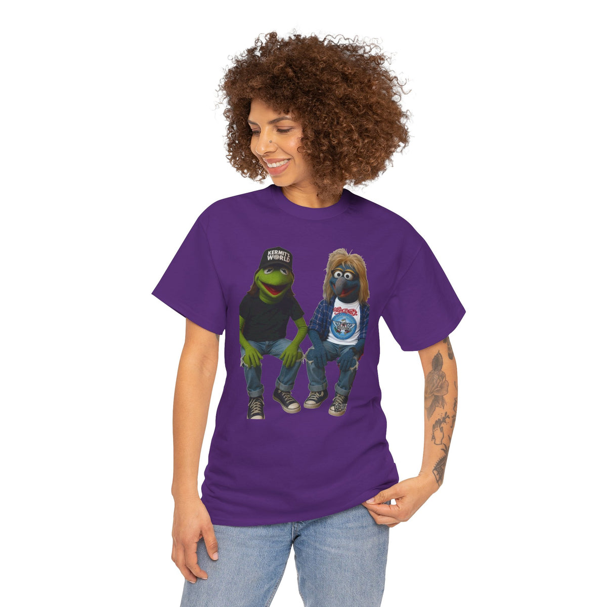 Kermit & Gonzo Waynes World Inspired Character Graphic T-Shirt