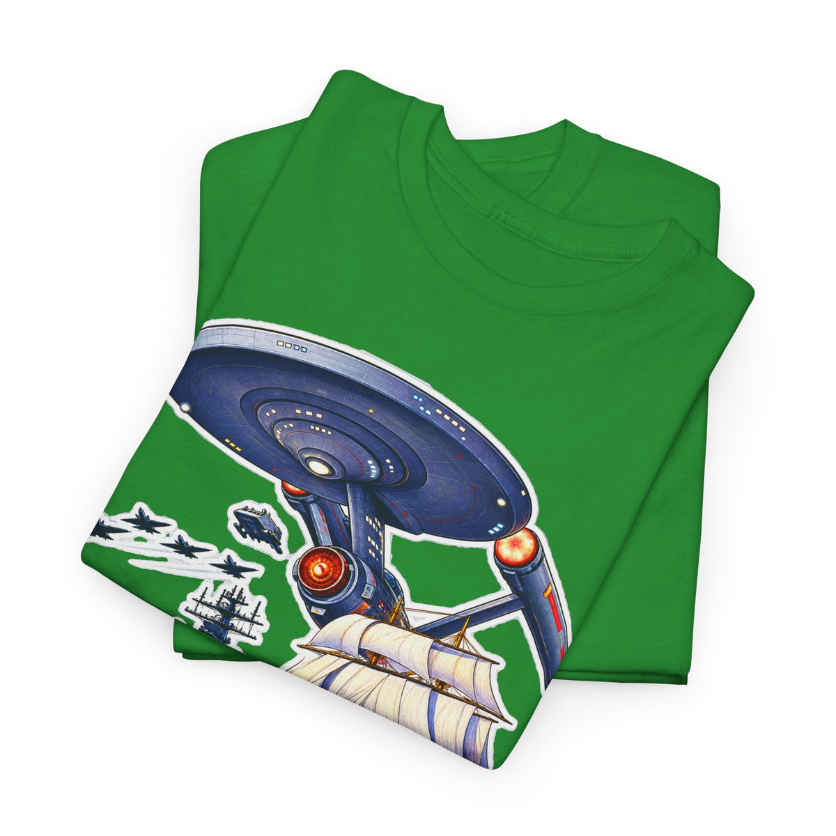 Nautical Starship Called Enterprise T-Shirt — Vintage Sailing Ship Meets Spaceship Graphic Tee