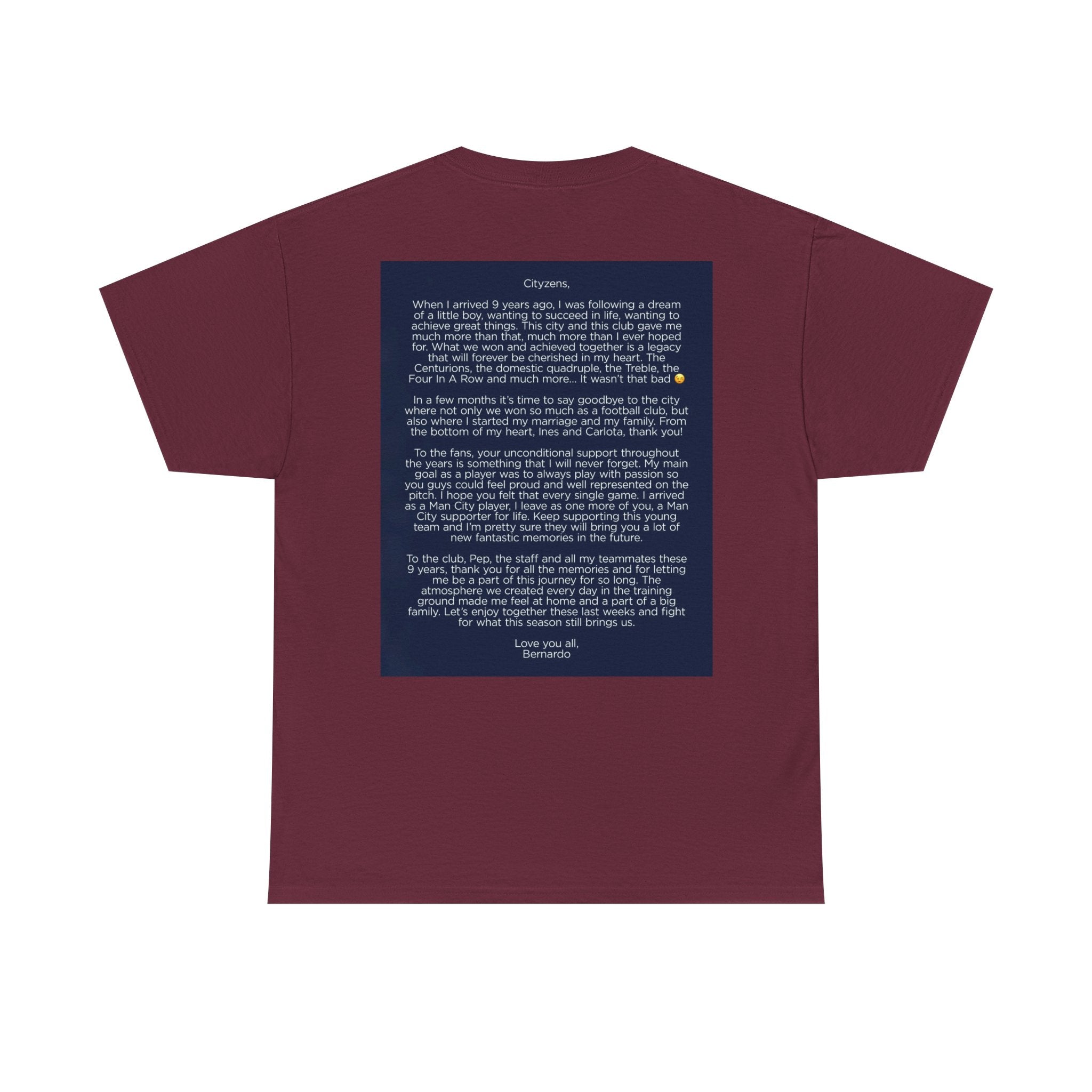 Bernardo Silva Tribute Tee – Inspirational Letter & Celebrating Goal Moment