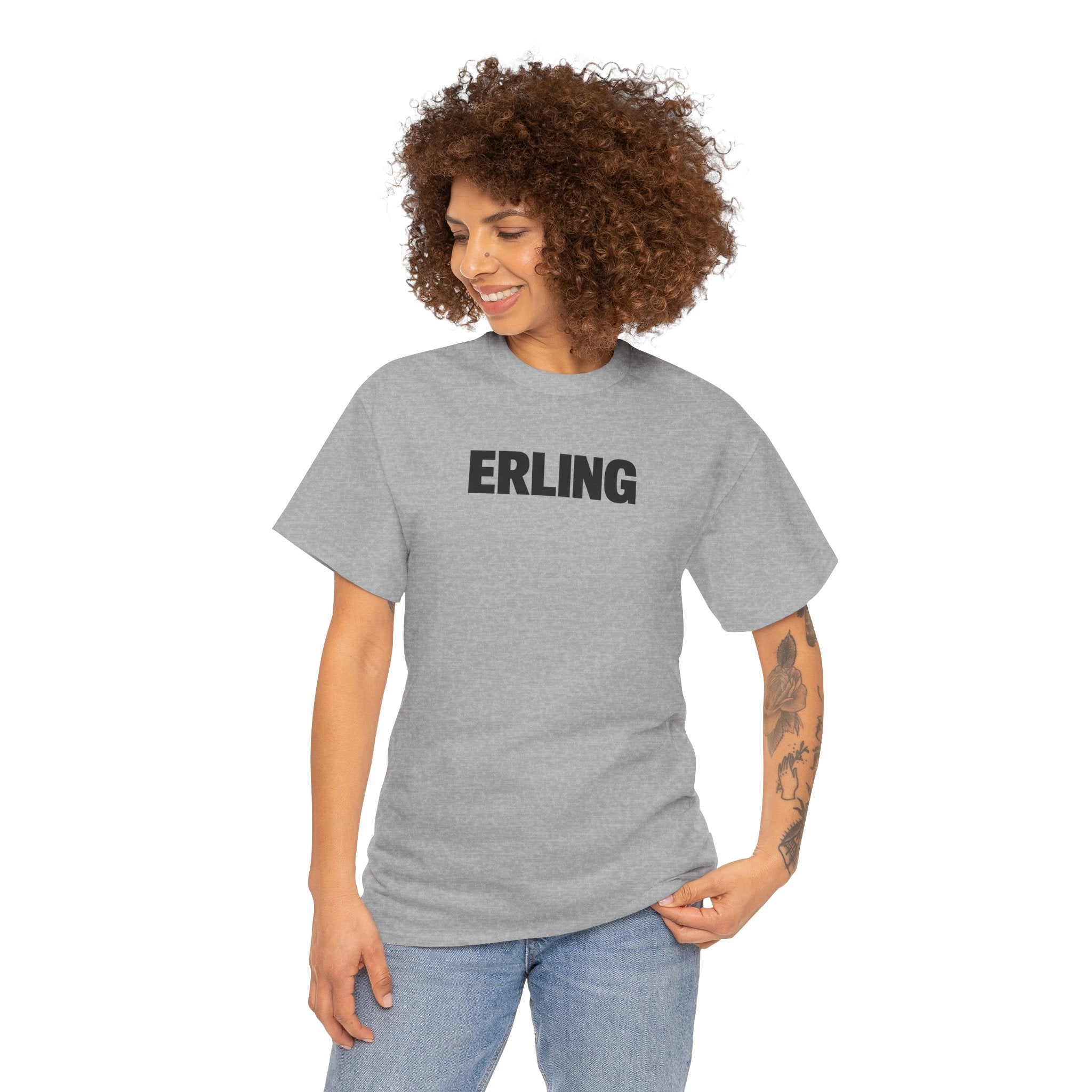 Erling Haaland Name Tee — Minimalist White Graphic T-Shirt