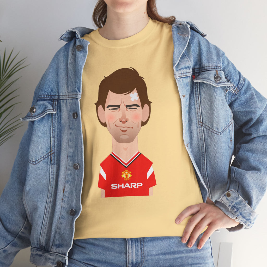 Bryan Robson Manchester United Legend Portrait Cotton T-Shirt