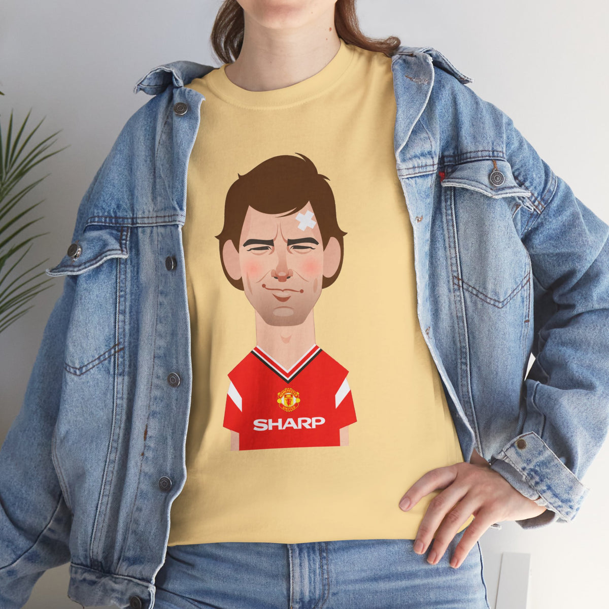 Bryan Robson Manchester United Legend Portrait Cotton T-Shirt