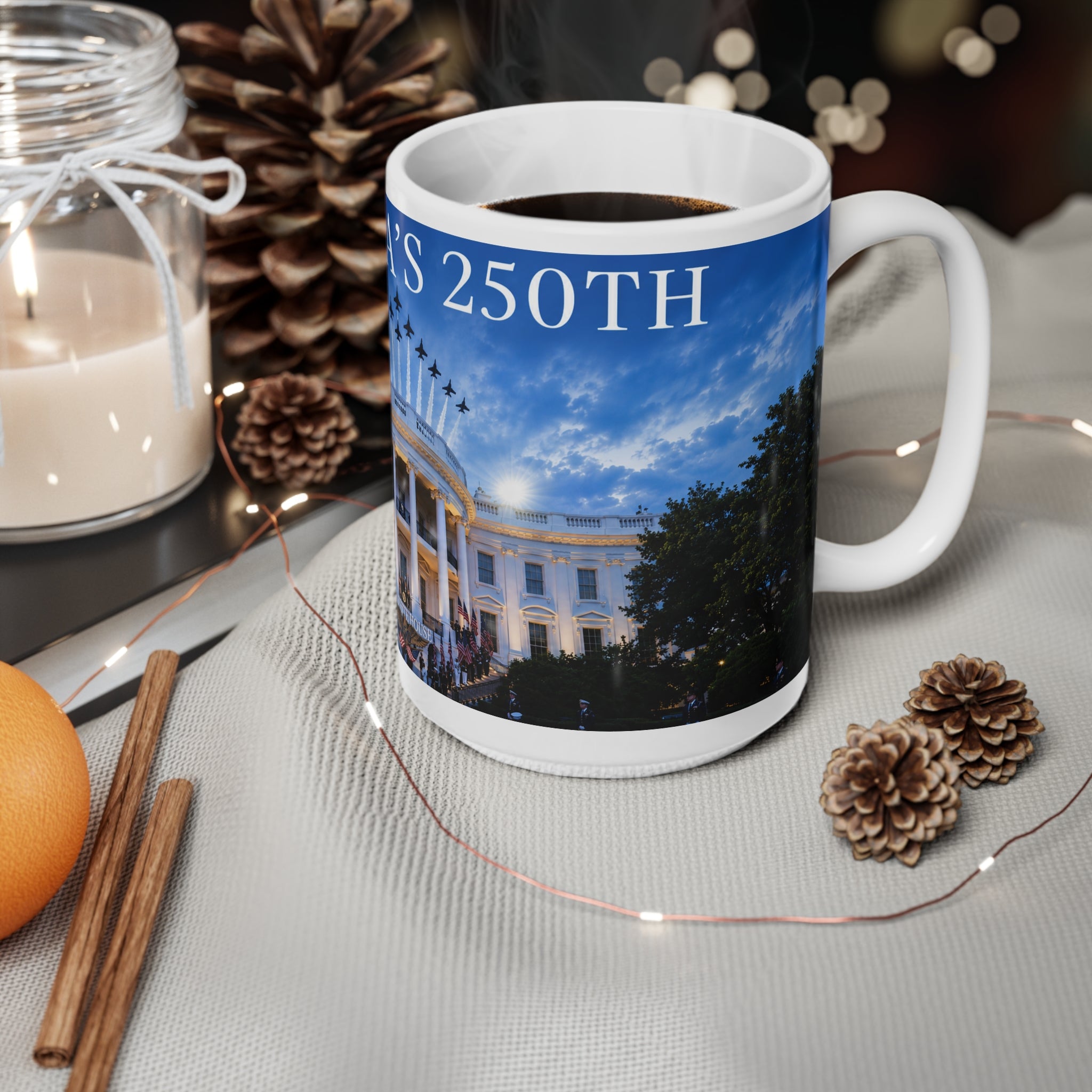 America's 250th White House Ceramic Coffee Mug – 11oz & 15oz