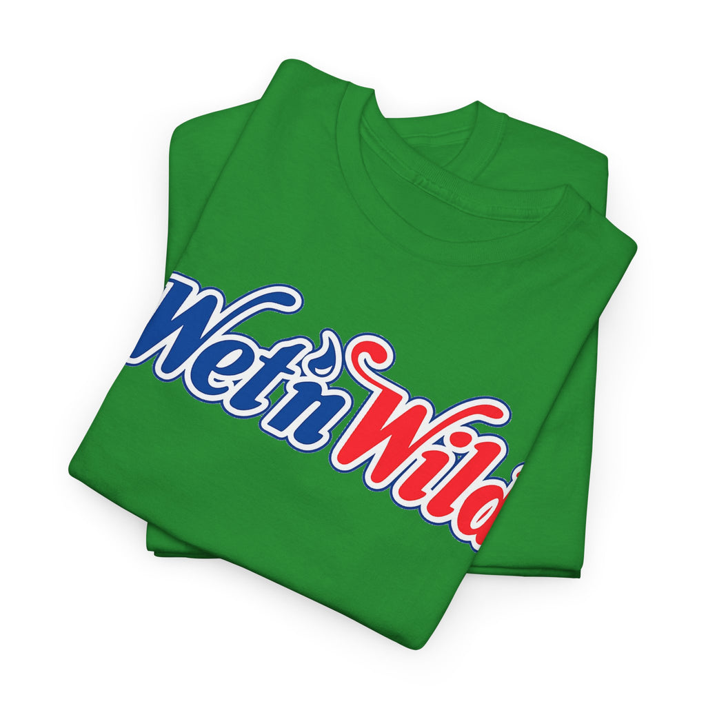 Wet 'n Wild Retro Script T-Shirt — Red & Blue Patriotic Graphic Tee