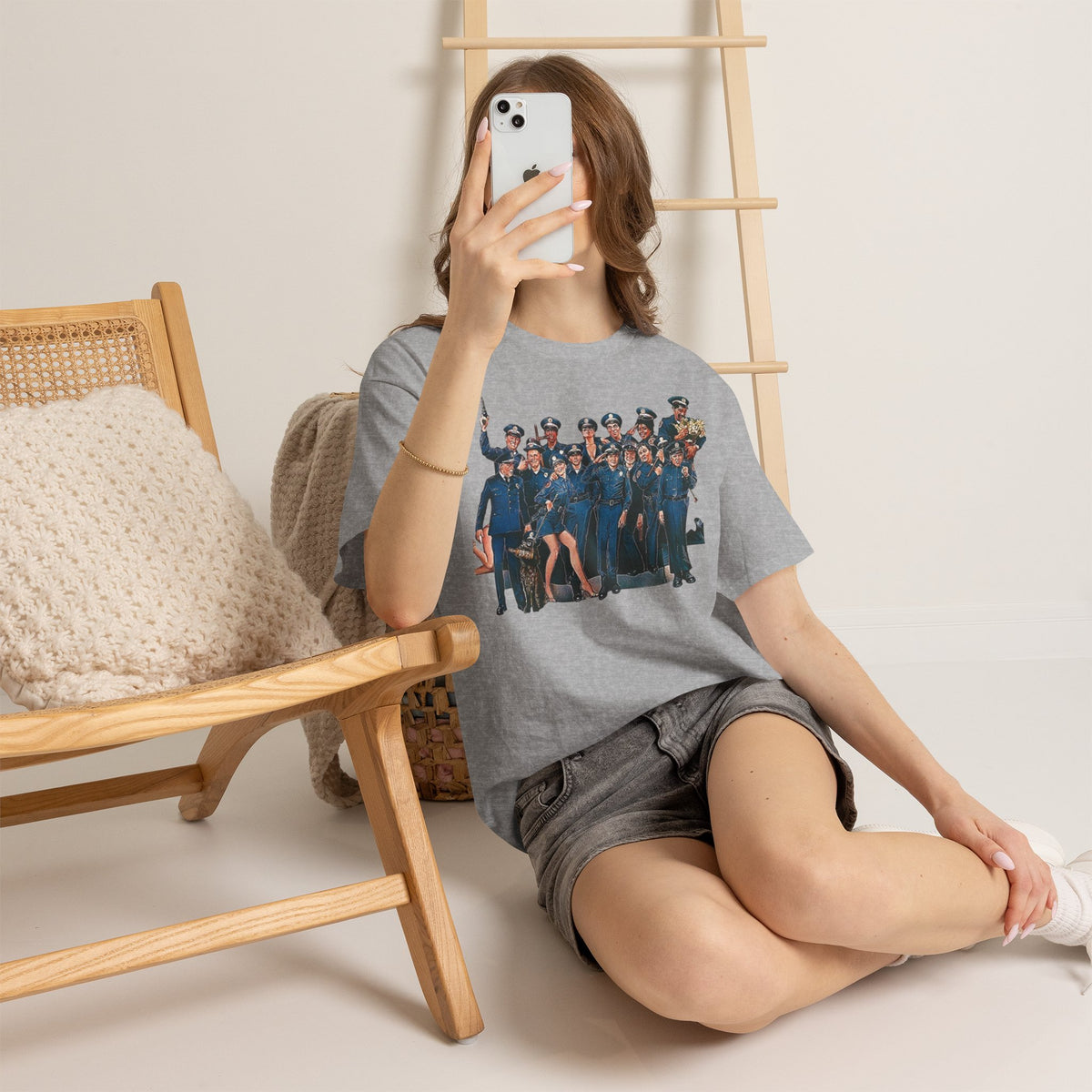 Police Academy Movie Inspired Cotton T‑Shirt — Retro Squad Photo Tee