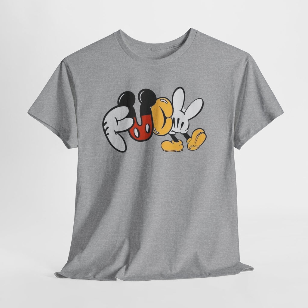 F**K Disney Graphic Tee — Playful Cartoon Hands & Shoes Design