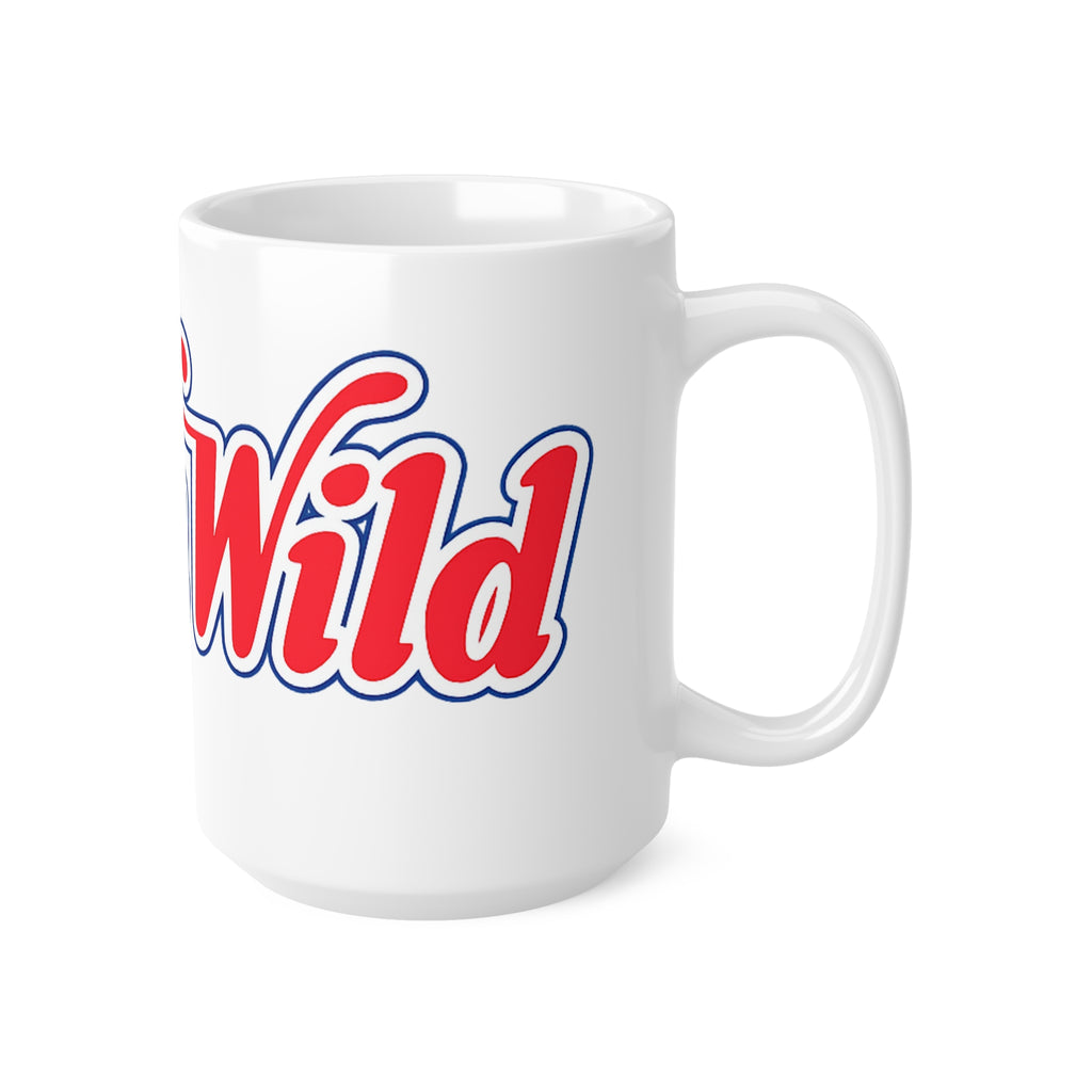 Wet'n Wild Retro Script Coffee Mug — Red & Blue Nostalgia Ceramic Cup (11oz/15oz)