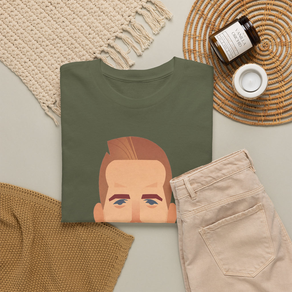 Harry Kane England Caricature Portrait Tee — Minimal Male Face Graphic Cotton T-Shirt