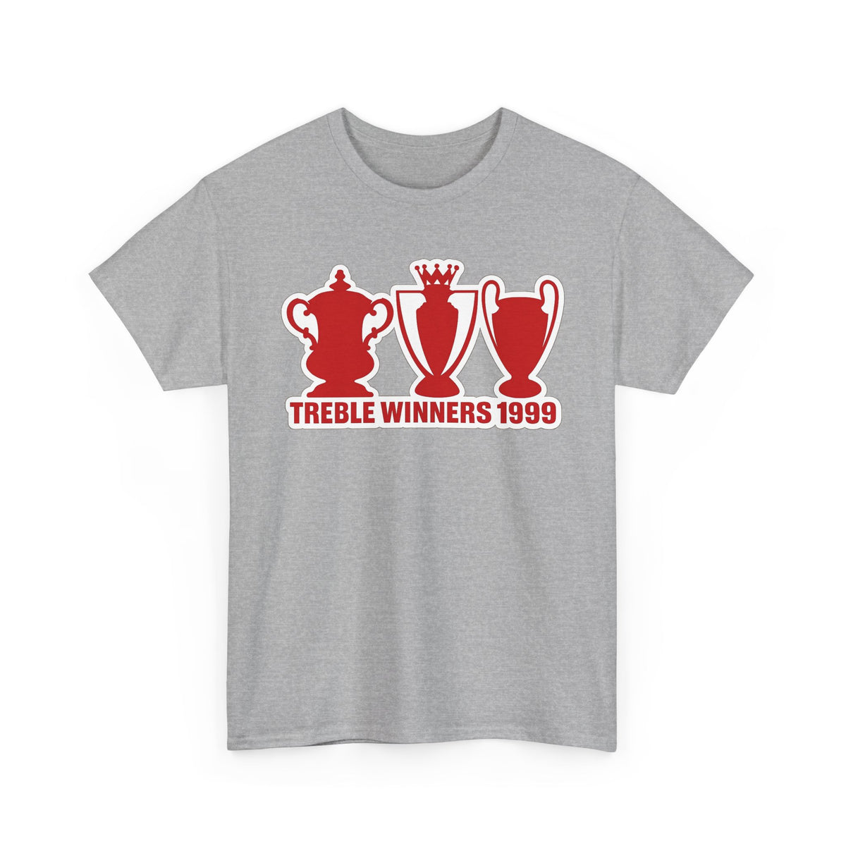 Manchester United Treble Winners 1999 Trophy Graphic Cotton T-Shirt