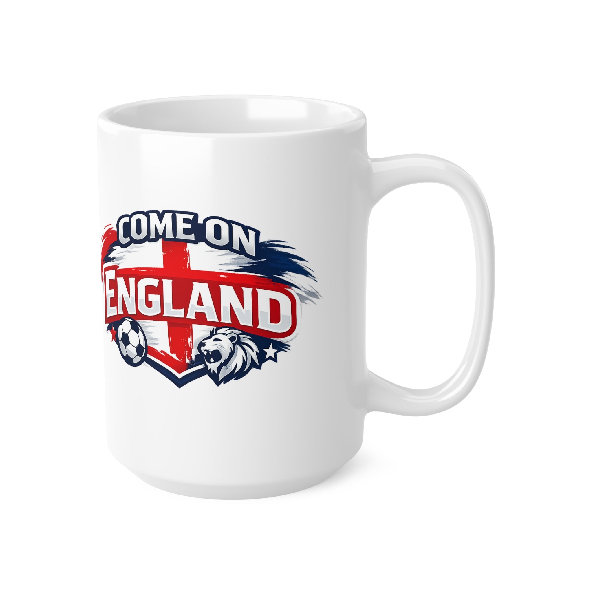 Come On England Soccer Fan Mug — 11oz & 15oz Ceramic Football Supporter Cup