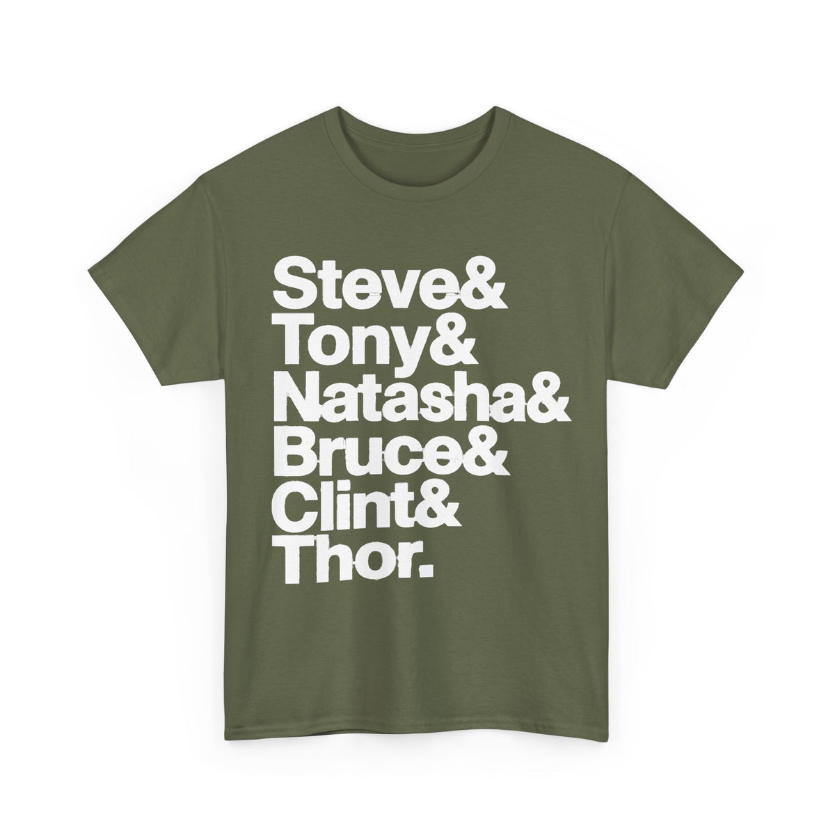 Avenger Names T-Shirt — Steve & Tony & Natasha & Bruce & Clint & Thor Tee