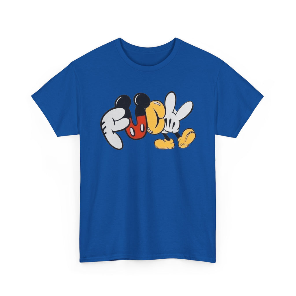 F**K Disney Graphic Tee — Playful Cartoon Hands & Shoes Design