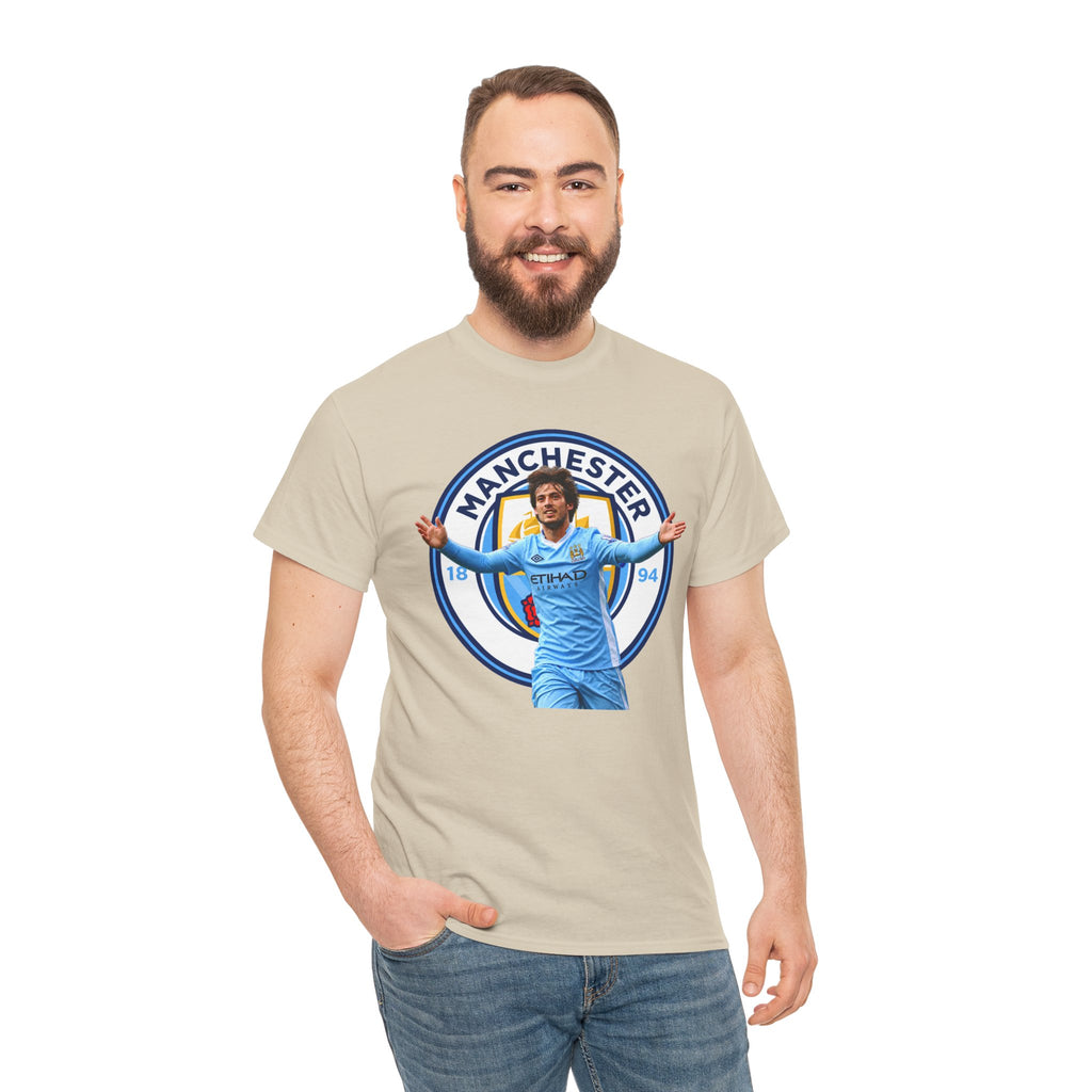 David Silva Manchester Legend Football Tee — Player Celebration Design