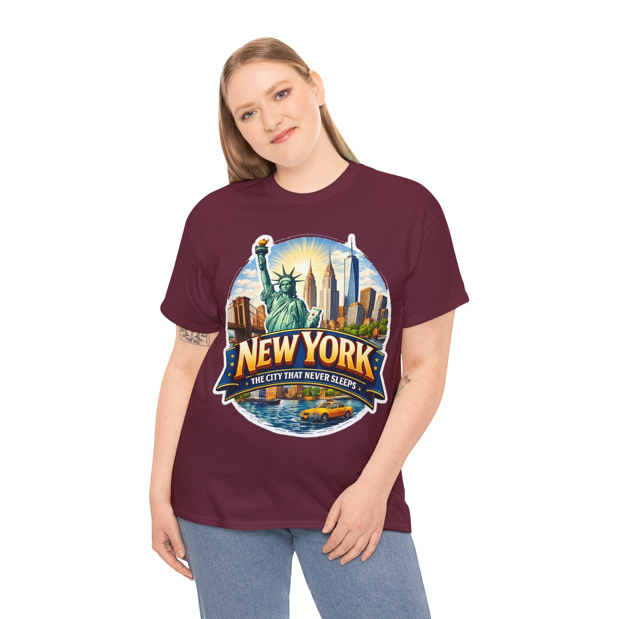 New York City T-Shirt - 'The City That Never Sleeps' Vintage Skyline Tee