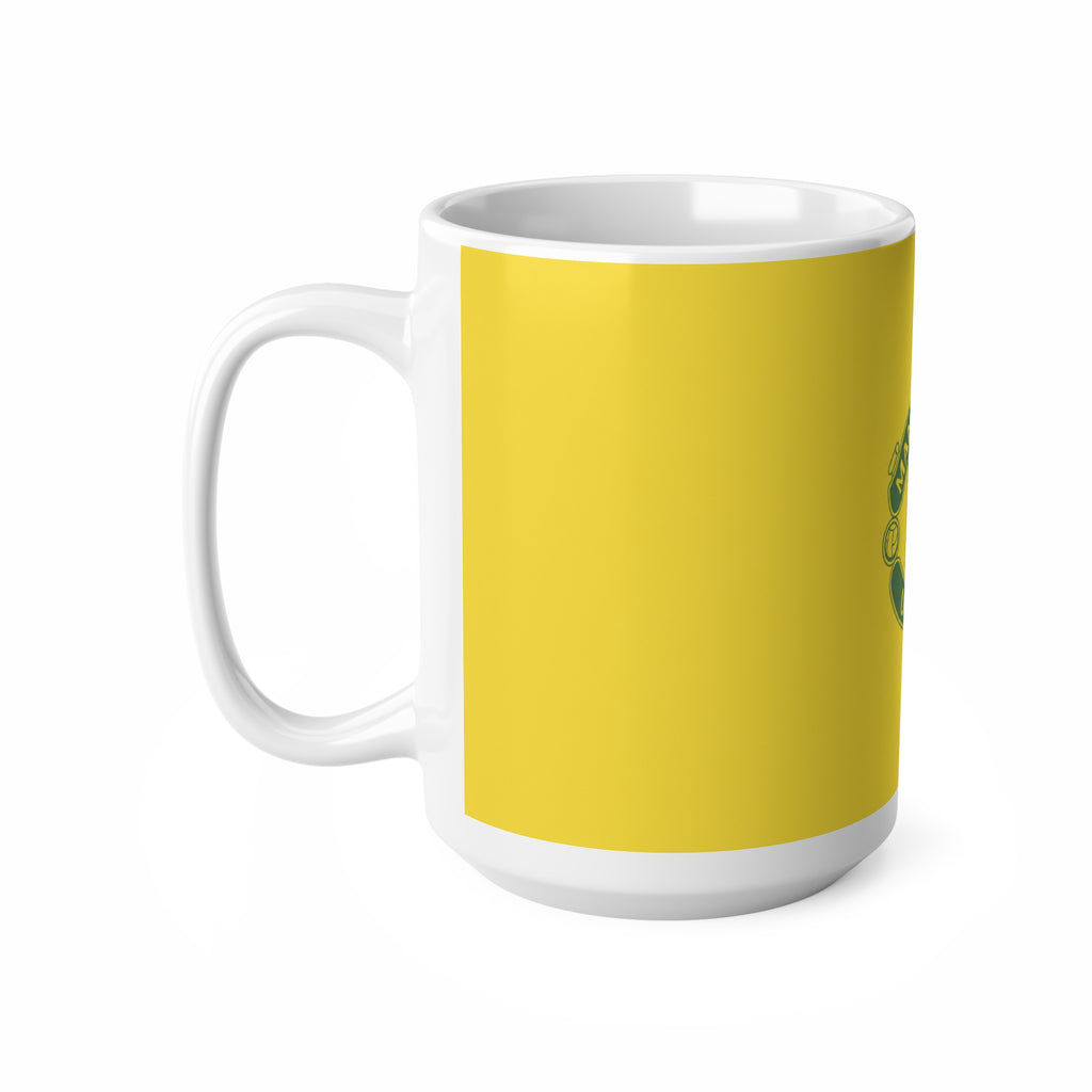 Manchester United Split-Color Ceramic Coffee Mug — Yellow & Green, 11oz/15oz