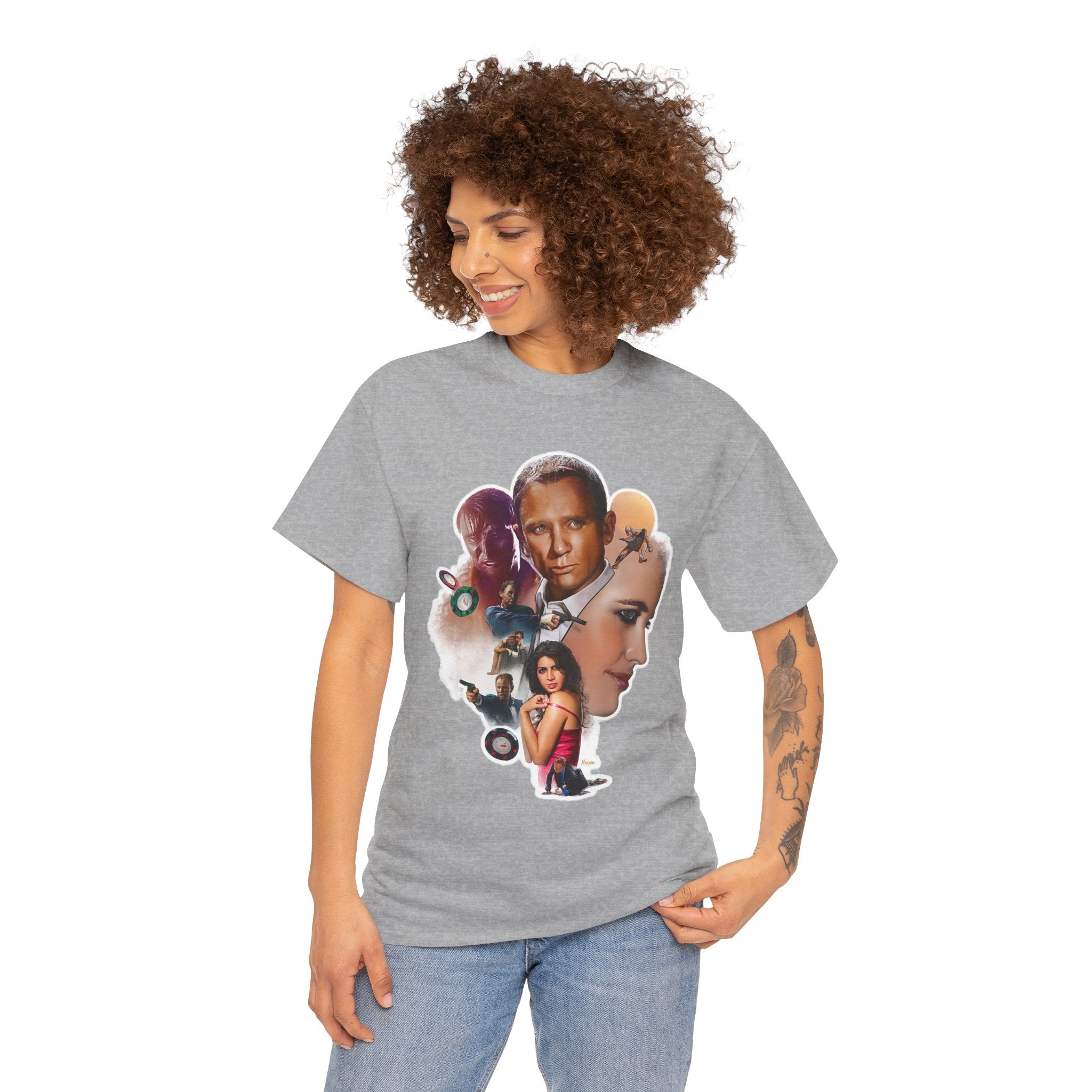 Jame Bond Movie Collage T‑Shirt — Vintage Film Noir Portrait Tee