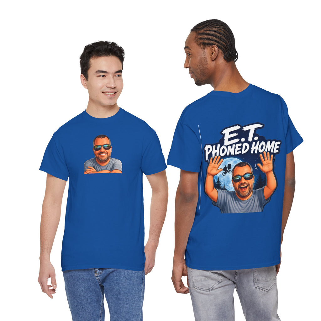 Graphic Tee — "E.T. Phoned Home" Smiling Guy Retro Design