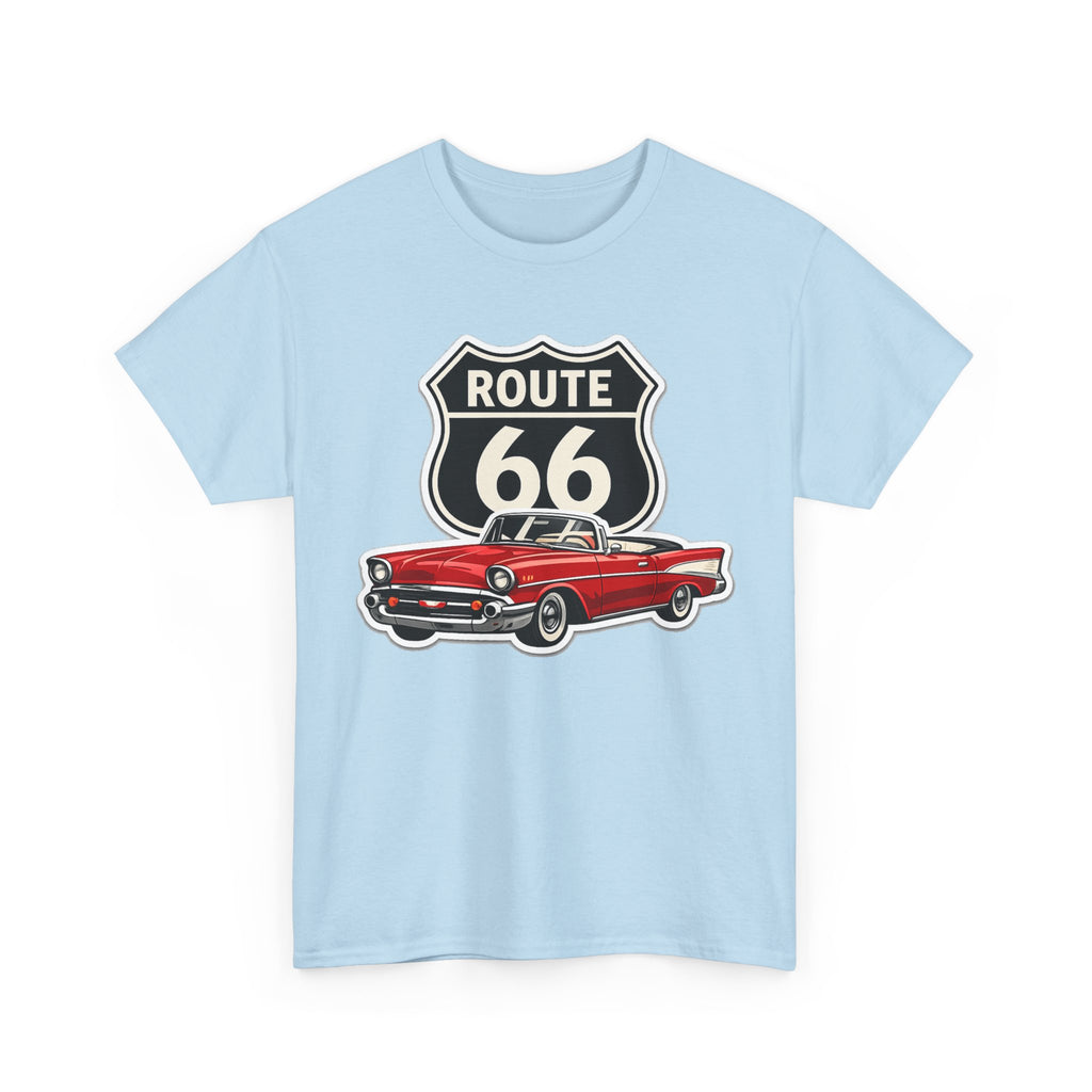 Route 66 Classic Car T‑Shirt — Retro Red Convertible Road Trip Tee