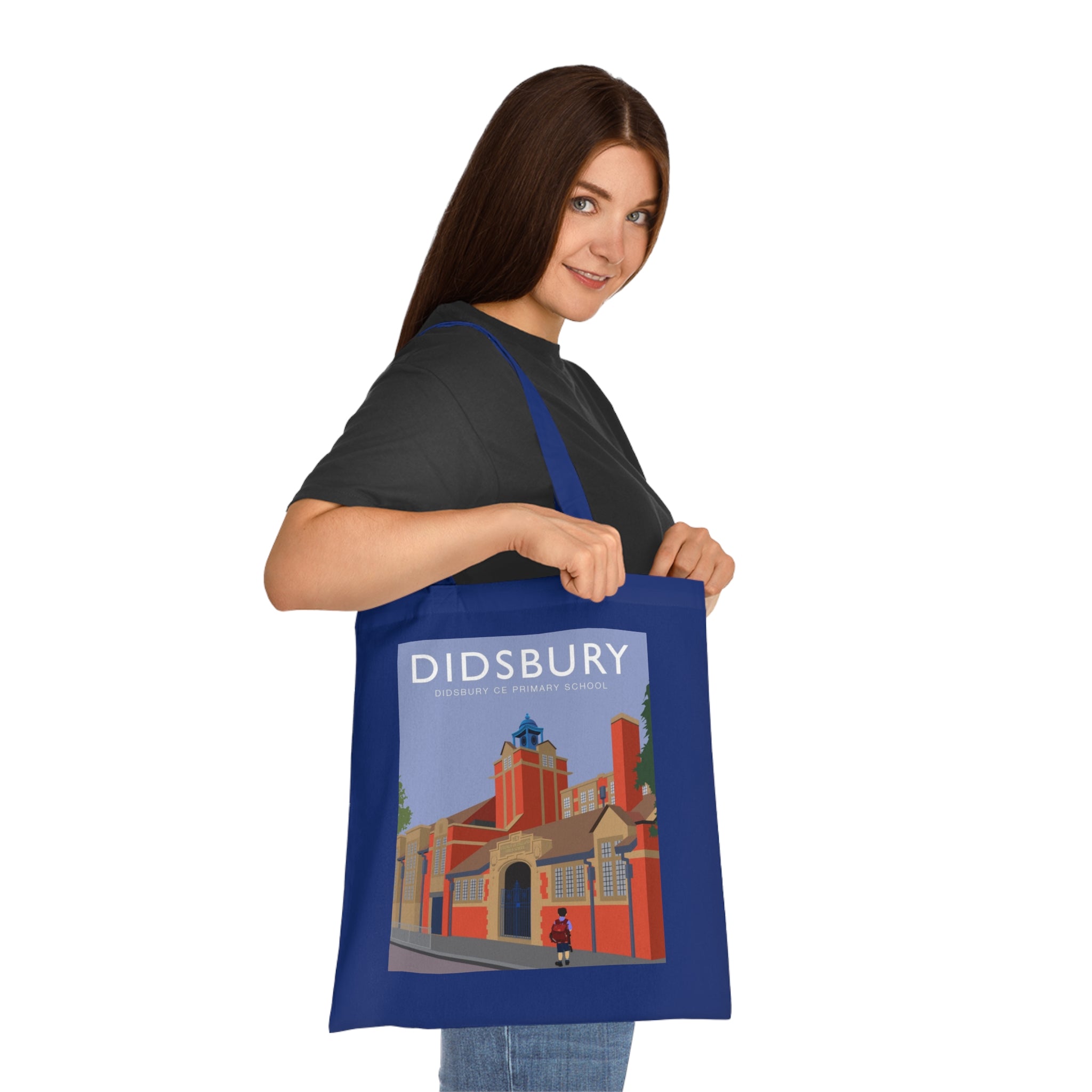 Elm Grove Didsbury C of E Primary School Vintage Travel Tote — Retro Illustrated Cotton Shopper Bag