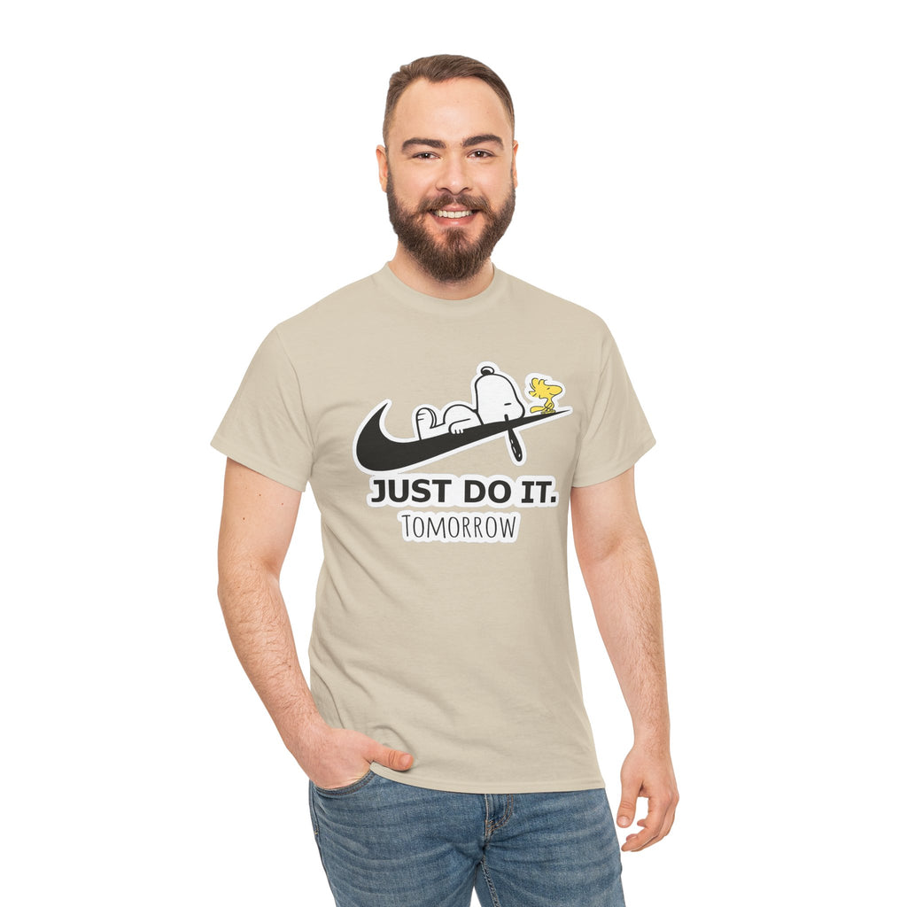 Snoopy "Just Do It Tomorrow" Graphic Cotton T-Shirt