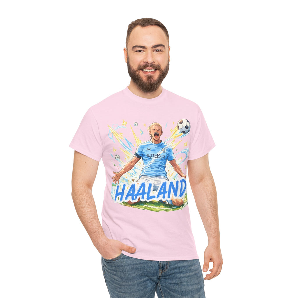 Erling Haaland Anime Fan Tee — Celebratory Football Player Graphic T-Shirt