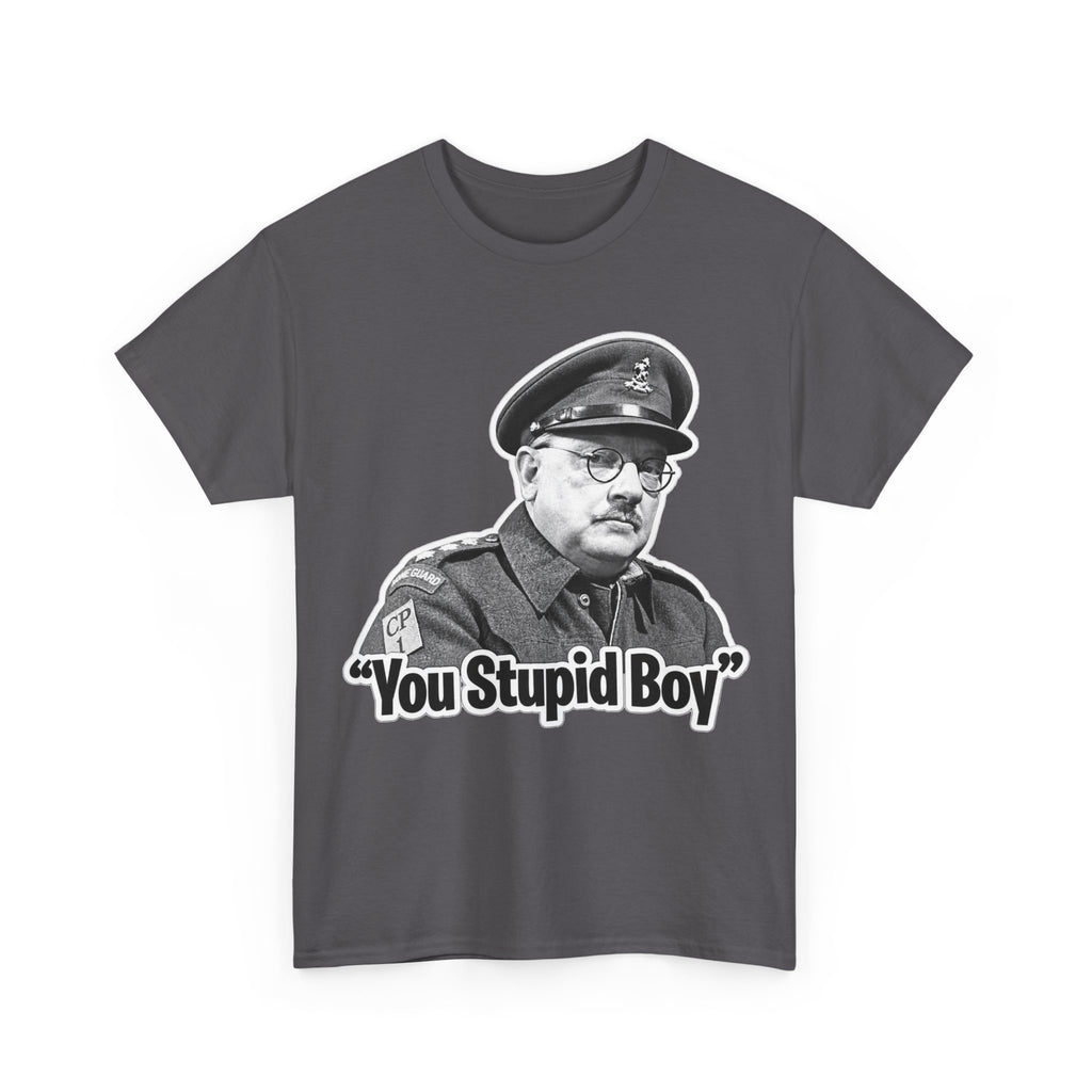 Dads Army Inspired You Stupid Boy T-Shirt — Vintage Cop Illustration Funny Graphic Tee
