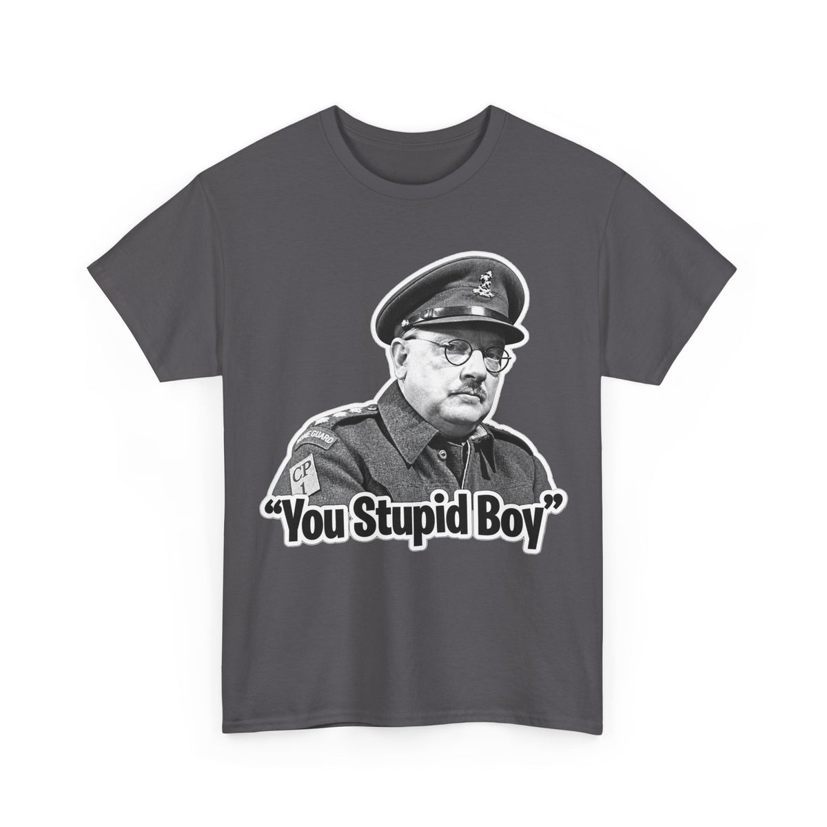 Dads Army Inspired You Stupid Boy T-Shirt — Vintage Cop Illustration Funny Graphic Tee