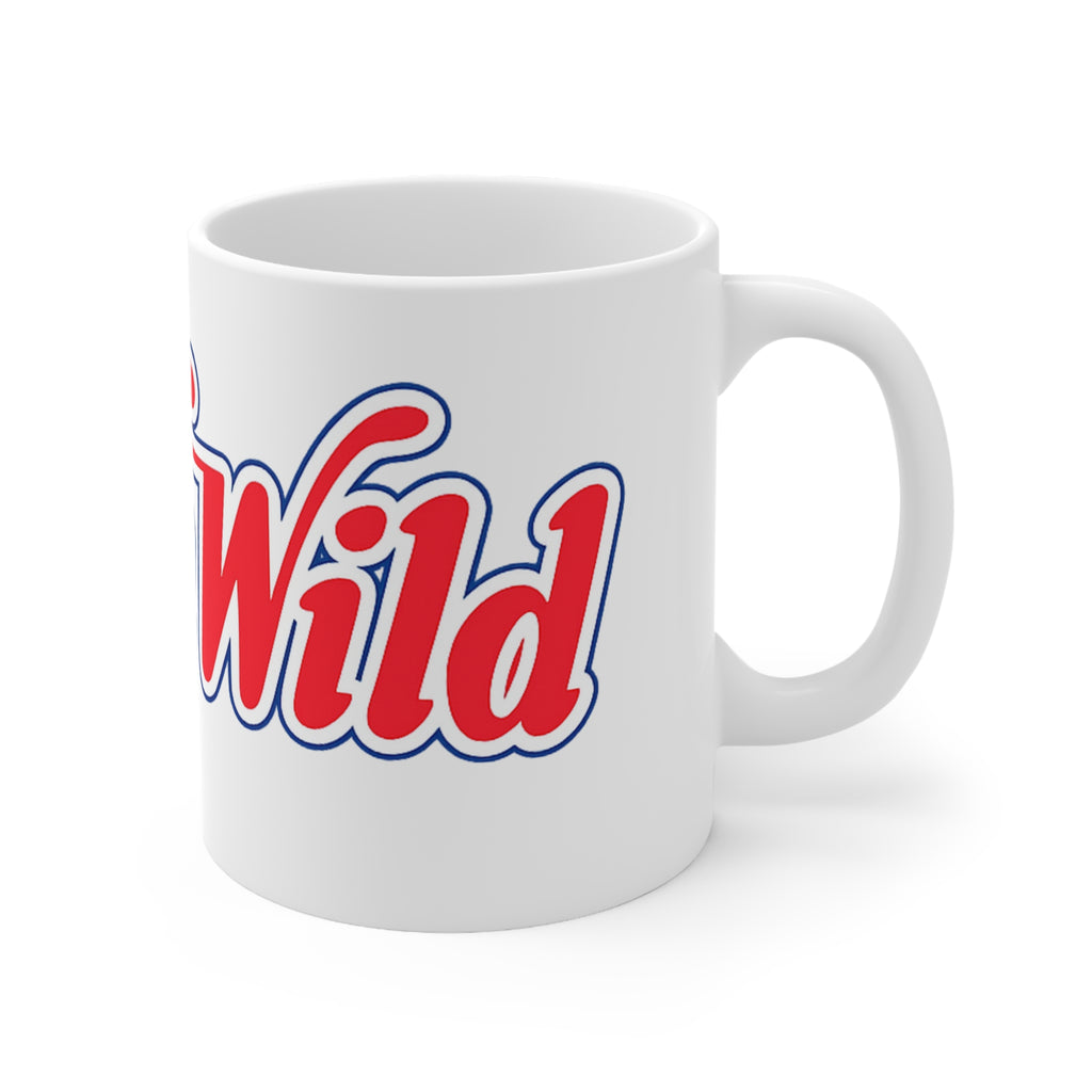 Wet'n Wild Retro Script Coffee Mug — Red & Blue Nostalgia Ceramic Cup (11oz/15oz)