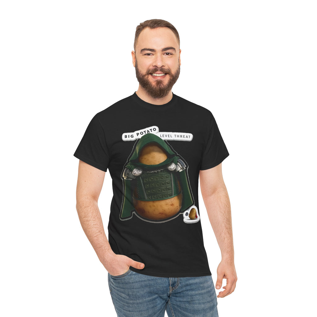 Big Potato "Level Threat" Doom Tee — Funny Potato Soldier Graphic T-Shirt