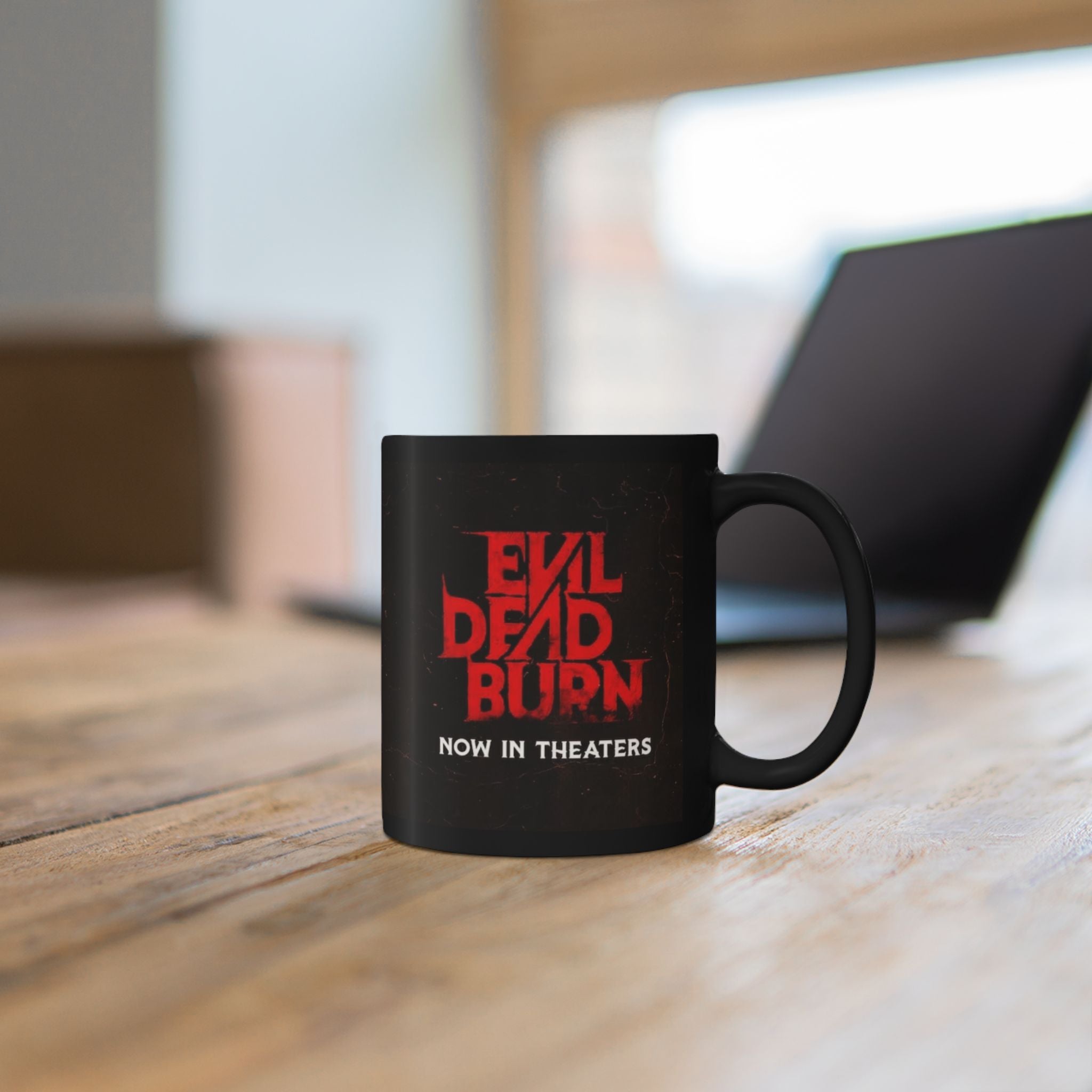Evil Dead Burn Now In Theaters Black Coffee Mug (11oz, 15oz)