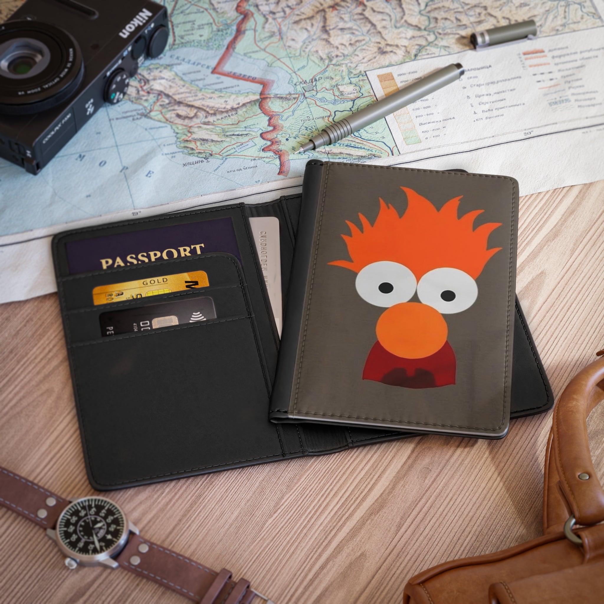 Beaker-Inspired Cute Character Passport Cover — Fun Travel Protector for Kids & Fans