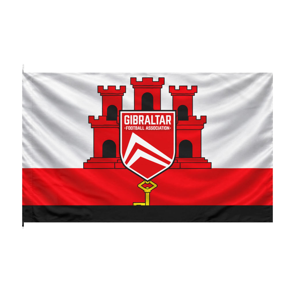 Gibraltar Football Association Double-Sided Flag — 3x5ft Supporters Banner