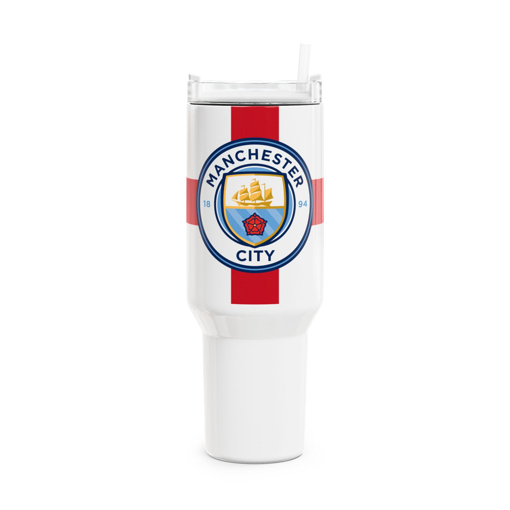Manchester City Flag 40oz Tumbler — Insulated Soccer Fan Travel Cup