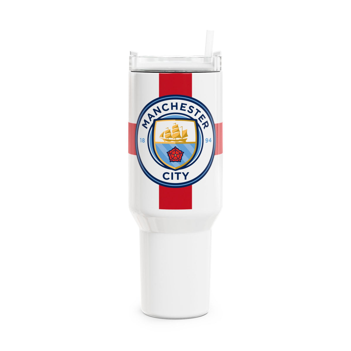 Manchester City Flag 40oz Tumbler — Insulated Soccer Fan Travel Cup