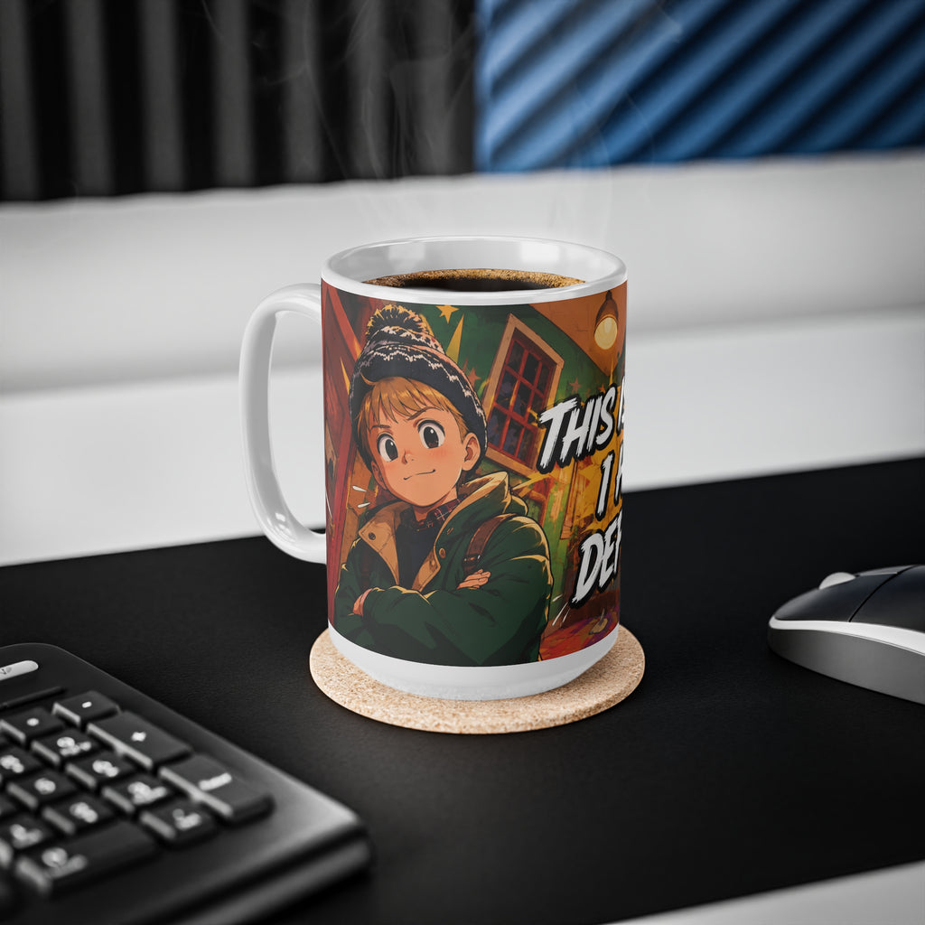 Home Alone Inspired Anime Coffee Mug — "This Is My Cozy Face, I Have Defended" 11oz & 15oz Ceramic