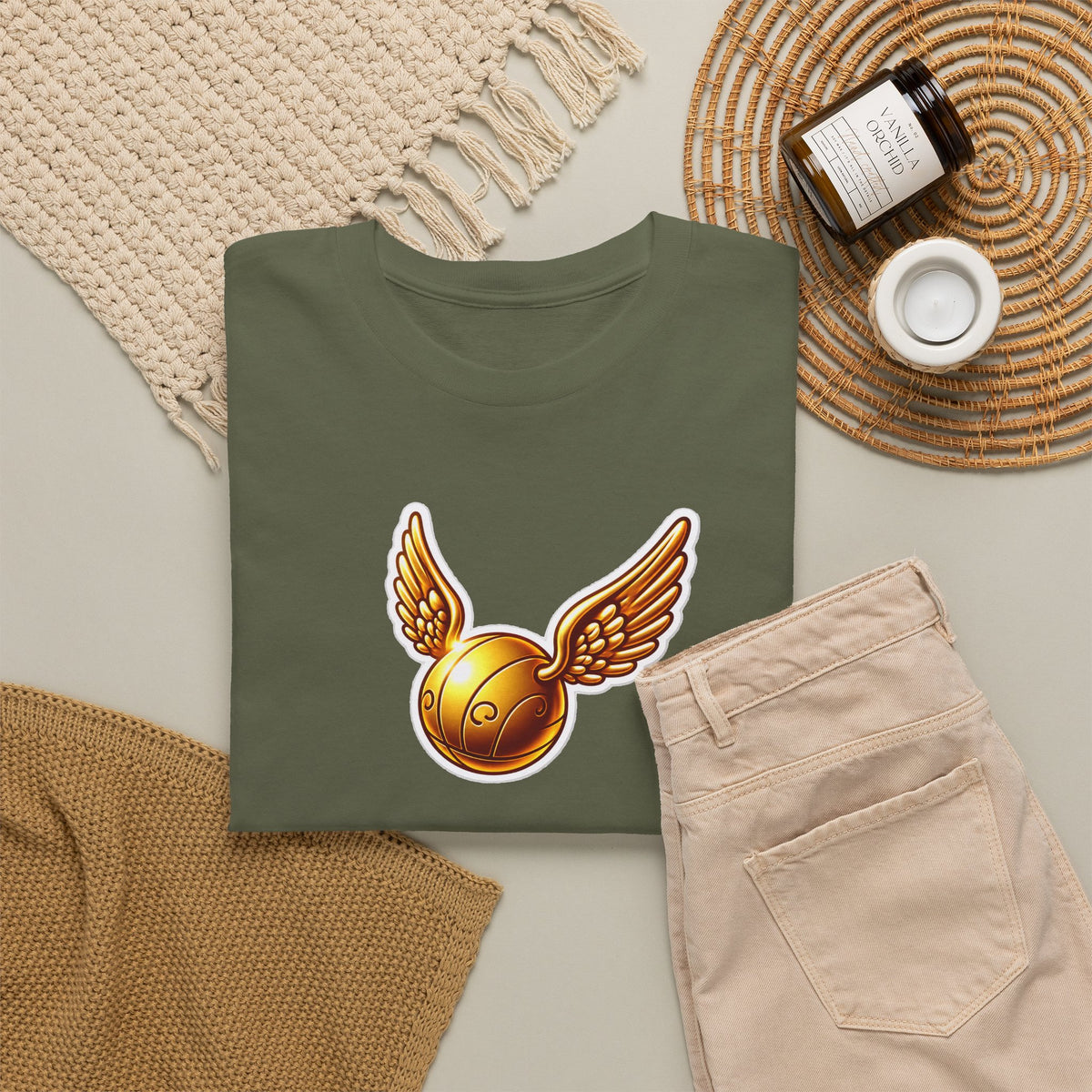 Golden Snitch Cotton T‑Shirt — Quidditch Wizarding Fan Tee