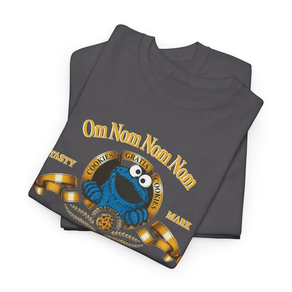Cookie Monster "Om Nom Nom Nom" Vintage Badge Cotton T‑Shirt