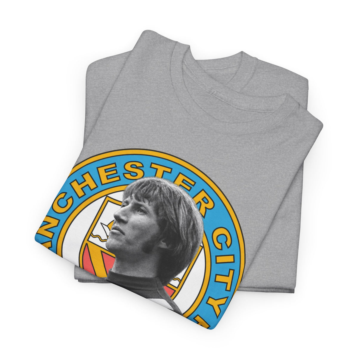 Colin Bell Manchester City Retro Player Portrait Cotton Tee