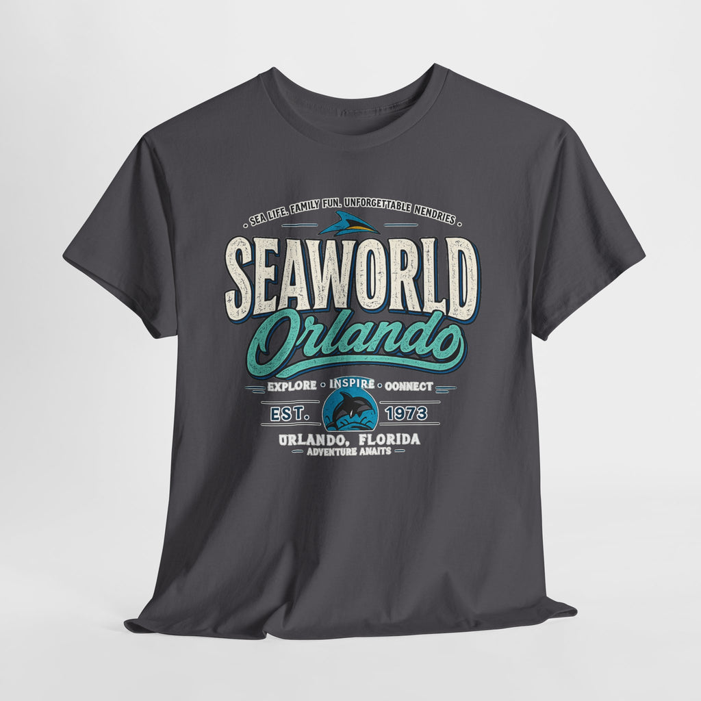 SeaWorld Orlando Graphic Tee — Retro Explore Inspire Connect Vacation Shirt