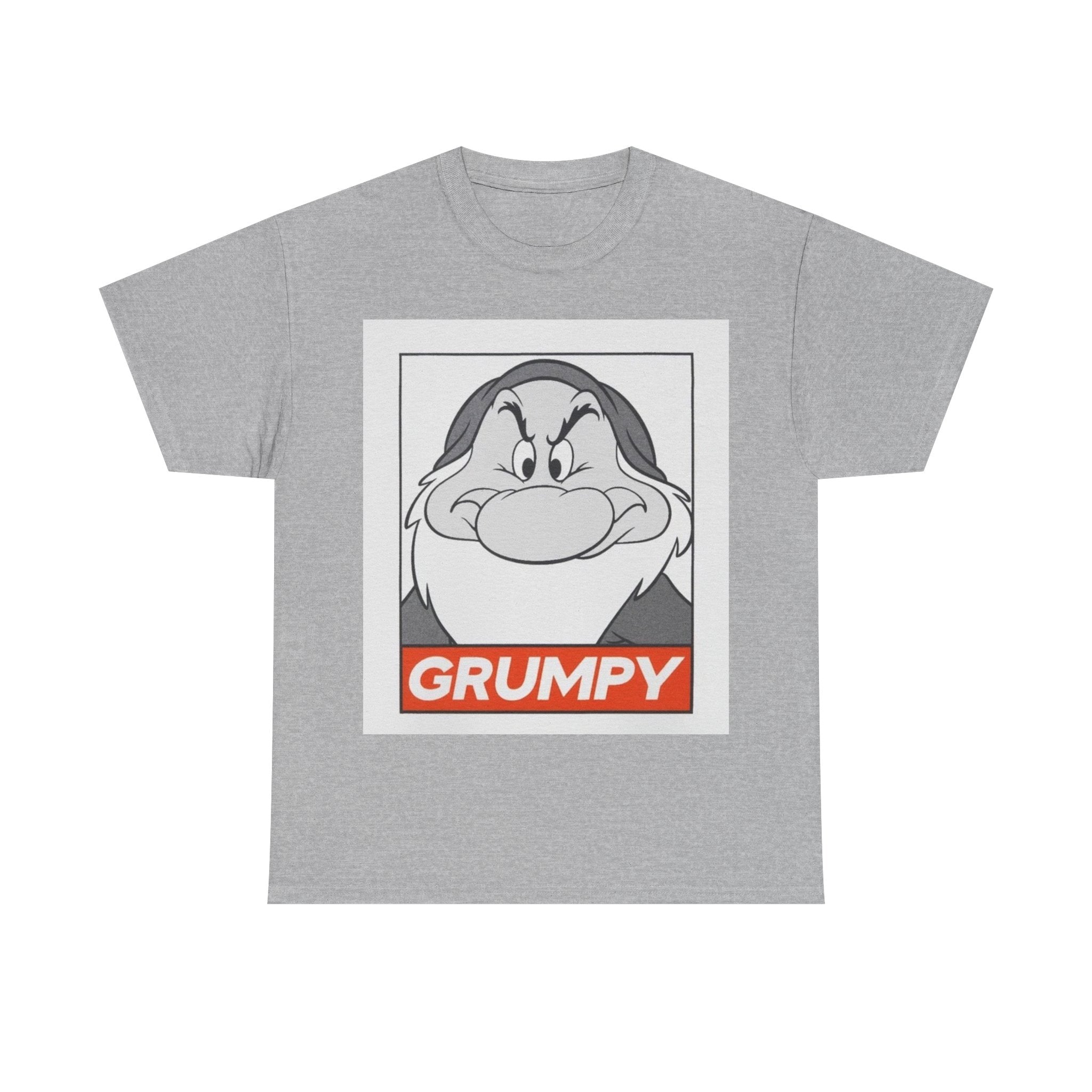 Grumpy Dwarf Graphic Tee — Vintage Cartoon Face "GRUMPY" Shirt