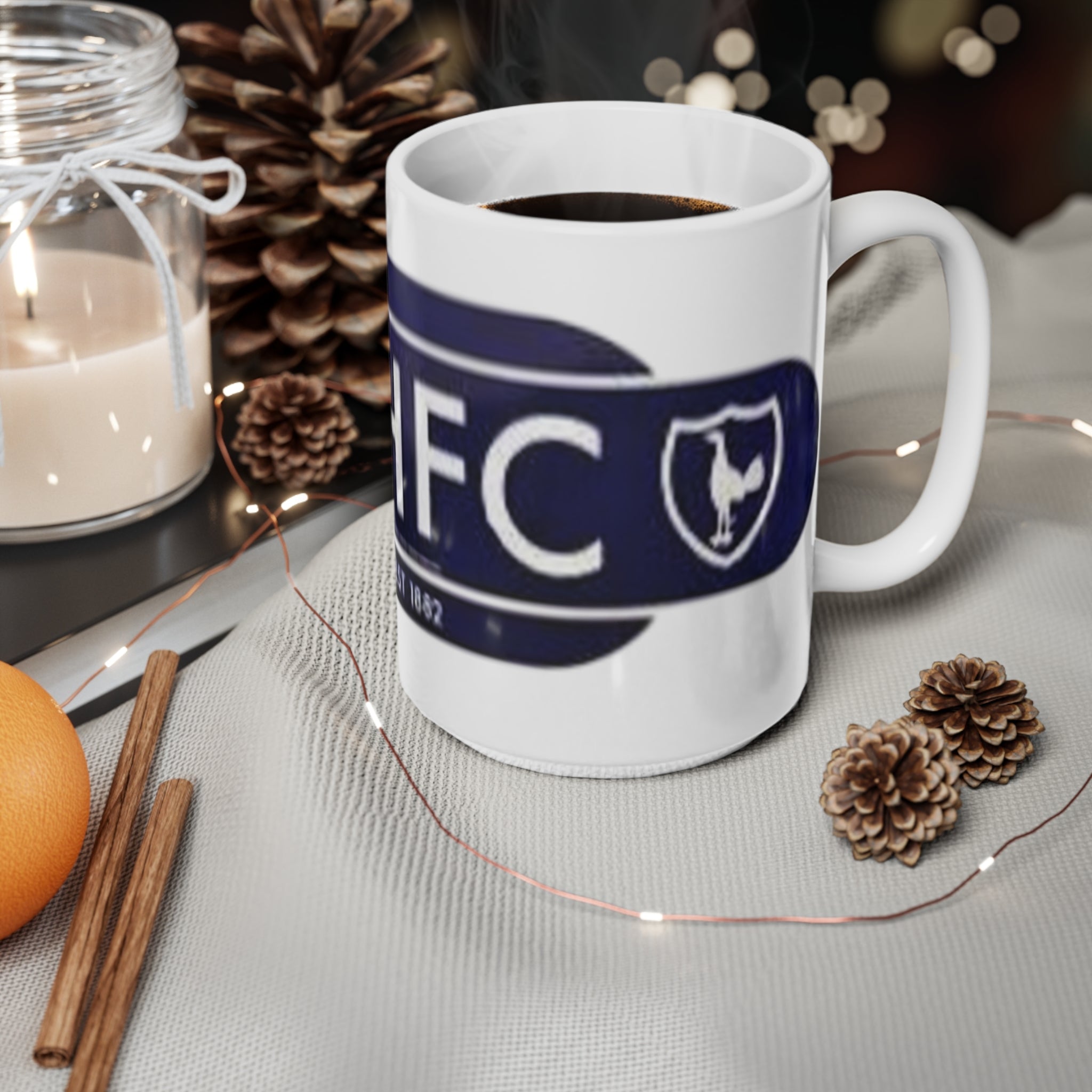 Tottenham Hotspur Railway Sign Ceramic Coffee Mug — Spurs Logo 11oz/15oz, Established 1882