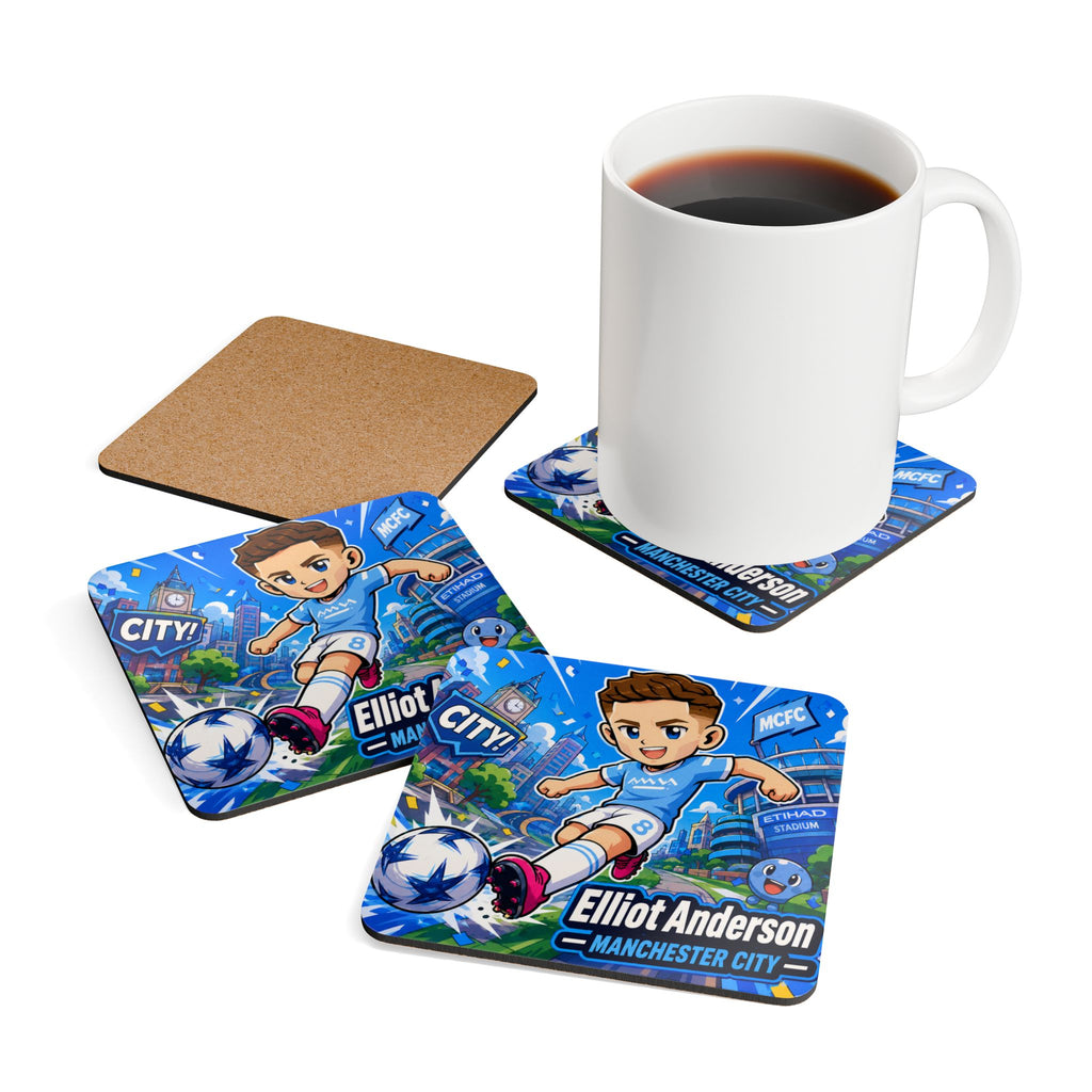 Elliot Anderson Manchester City Set of 4 Corkwood Coasters